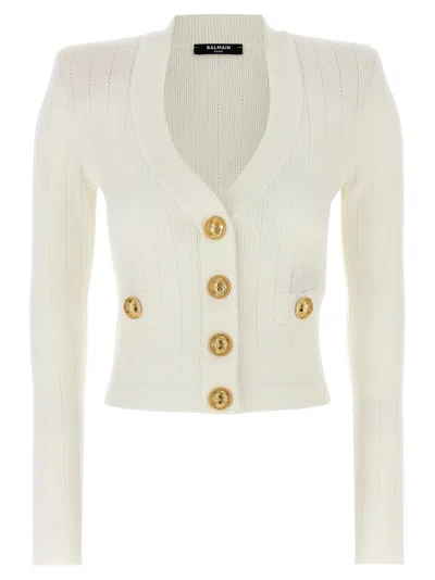 Balmain Women Buttoned V-necked Cardigan