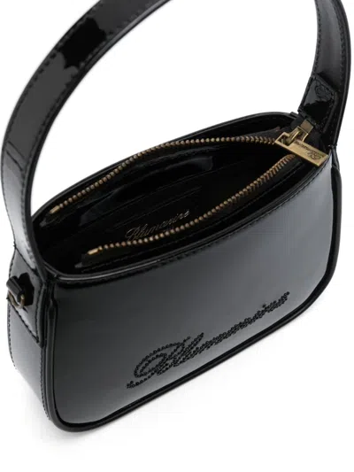 Shop Blumarine Logo Patent Leather Handbag