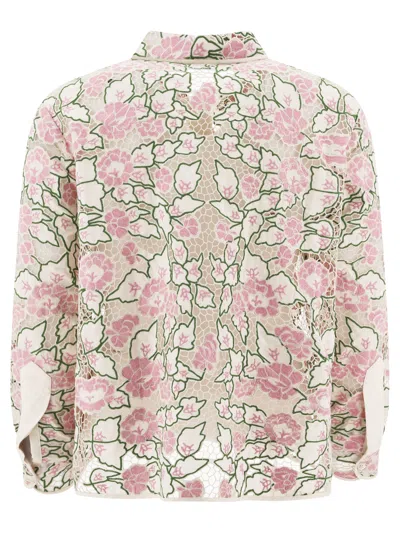 Shop Bode "peony Lace" Shirt