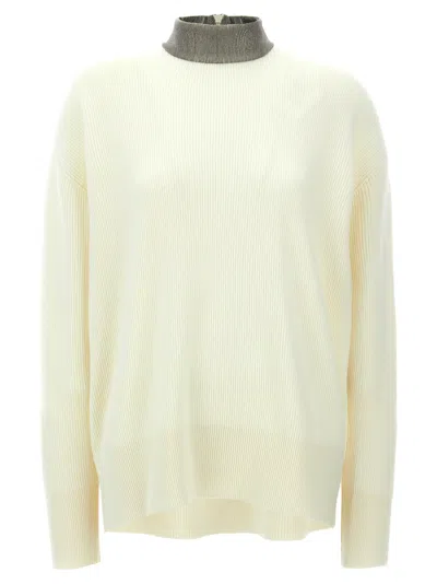 Shop Brunello Cucinelli 'monile' Turtleneck Sweater