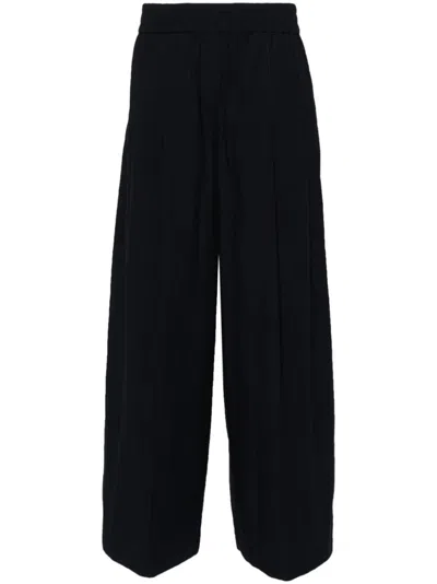 Shop Brunello Cucinelli Wide Leg Cotton Trousers