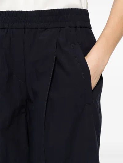 Shop Brunello Cucinelli Wide Leg Cotton Trousers