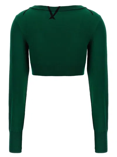 Burberry Check Cotton Knit Long Sleeve Sweater