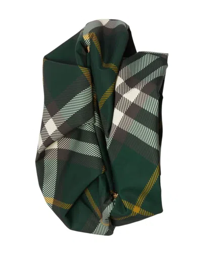 Burberry Checkered Rose Clutch 3d Detailing In Green