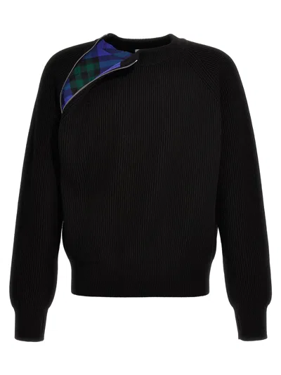Burberry Wool Pullover With Decorative Zip