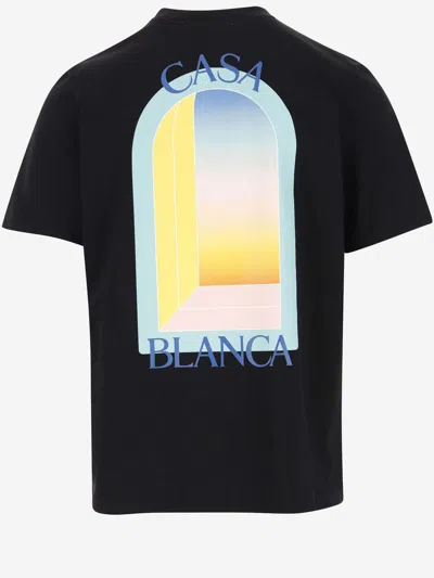 Shop Casablanca Cotton T Shirt With Logo