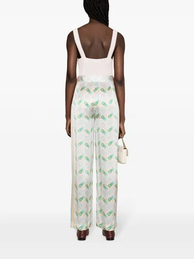 Casablanca Printed Straight Leg Trousers Ping Pong Print