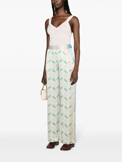 Casablanca Printed Straight Leg Trousers Ping Pong Print
