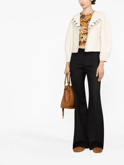 Chloé Broken-heel Low-rise Stretch-wool Pants