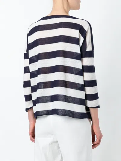 Daniela Gregis Striped Cotton Boat Neck Sweater