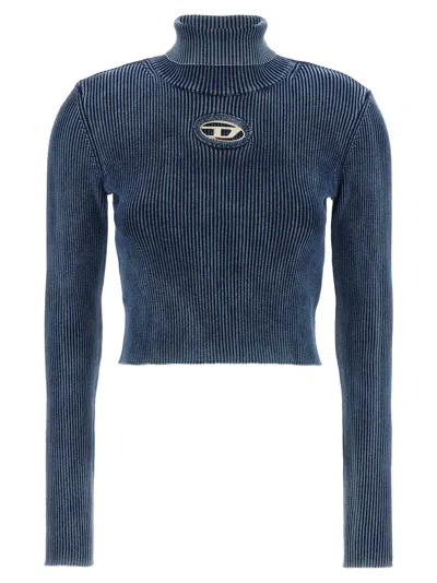 Diesel Cropped Turtleneck Sweater Ribbed Texture