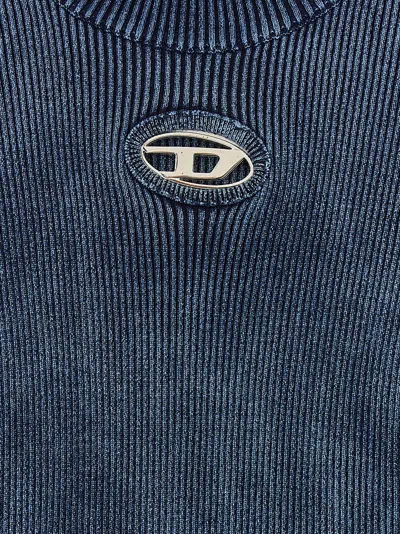 Diesel Cropped Turtleneck Sweater Ribbed Texture
