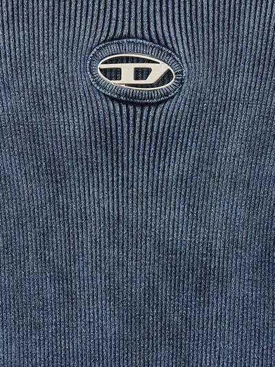 Diesel Women M-anchor Cotton Sweater In Blue