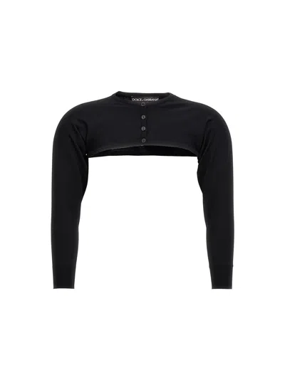 Dolce & Gabbana Black Black Cropped Cardigan