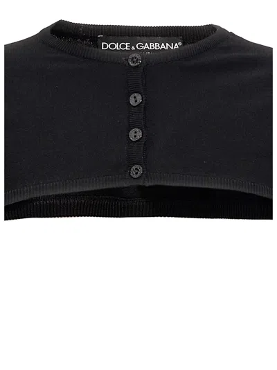 Dolce & Gabbana Black Black Cropped Cardigan