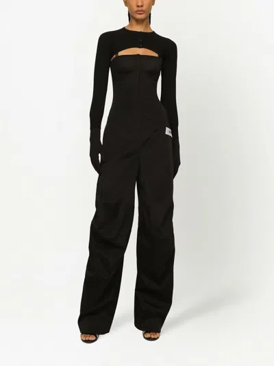 Dolce & Gabbana Black Black Cropped Cardigan