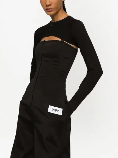 Dolce & Gabbana Black Black Cropped Cardigan