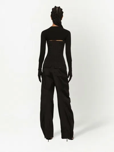 Dolce & Gabbana Black Black Cropped Cardigan