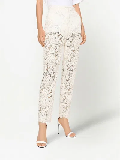 Dolce & Gabbana Logo Lace Casual Pants