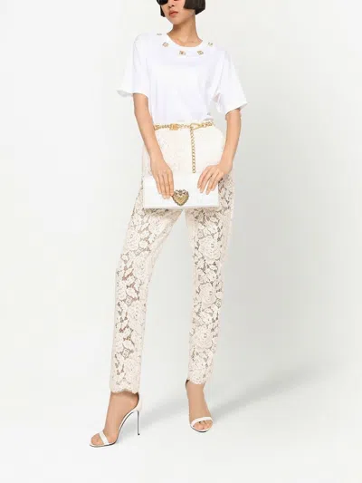 Dolce & Gabbana Logo Lace Casual Pants