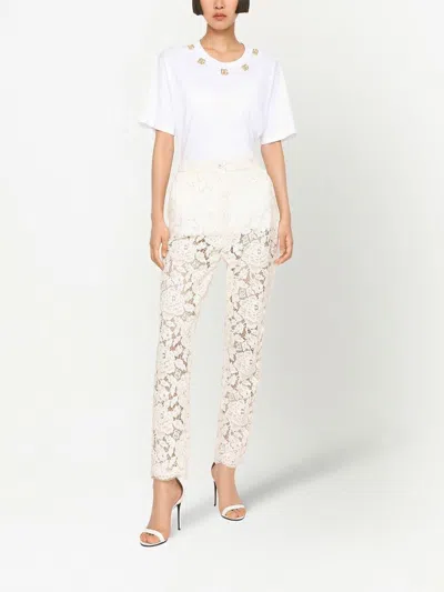 Dolce & Gabbana Logo Lace Casual Pants
