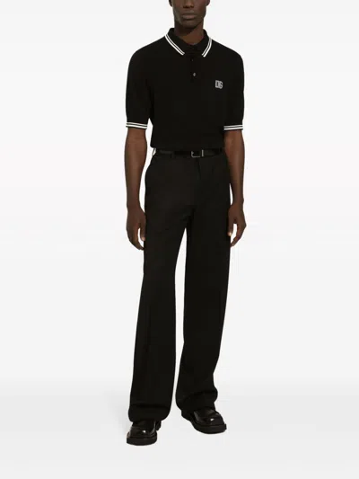 Shop Dolce & Gabbana Logo Cotton Polo Shirt