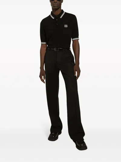 Shop Dolce & Gabbana Logo Cotton Polo Shirt