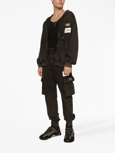Dolce & Gabbana Logo-patch Tapered Cargo Pants For Men