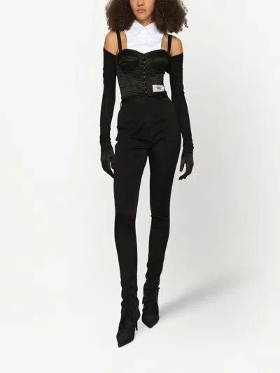 Shop Dolce & Gabbana Skinny High Waisted Trousers