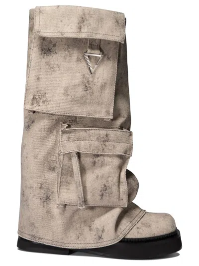 Shop Attico The  "robin" Boots In Beige