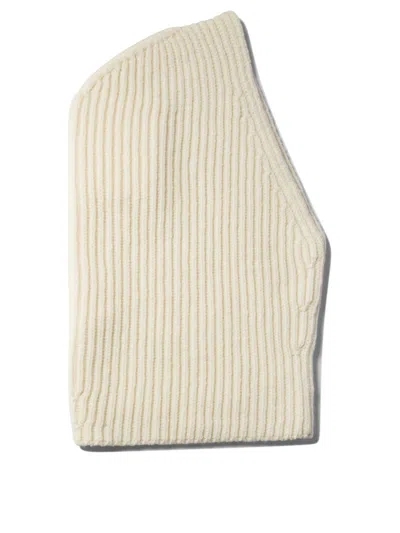 Shop Jil Sander Ribbed Balaclava In 白色的