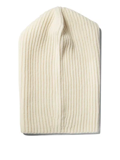 Shop Jil Sander Ribbed Balaclava In 白色的