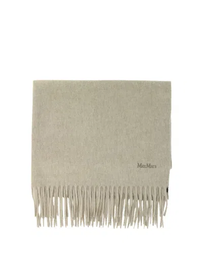 Shop Max Mara Cashmere Stole With Embroidery In Beige