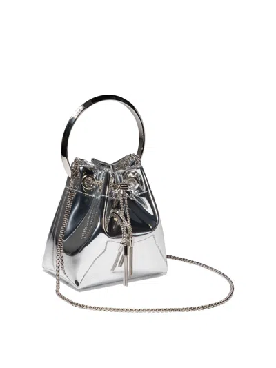 Shop Jimmy Choo "bon Bon" Handbag In Silver