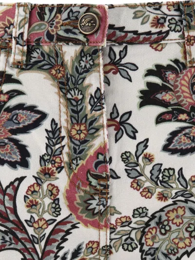 Etro Paisley-print Straight-leg Jeans In White