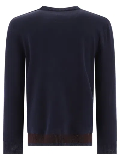 Valentino Garavani Sweater With Rubberised V Detail In Blue