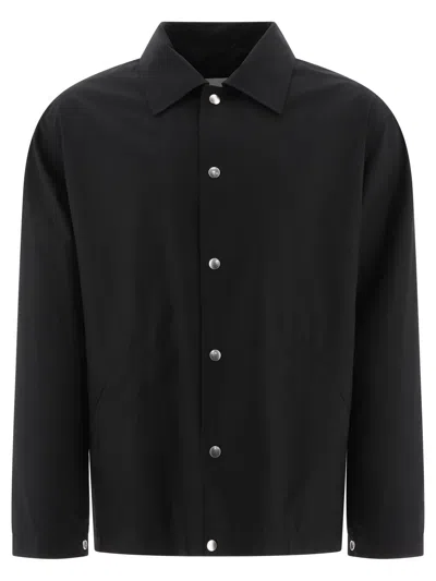 Shop Jil Sander Overshirt With Logo Print In Black