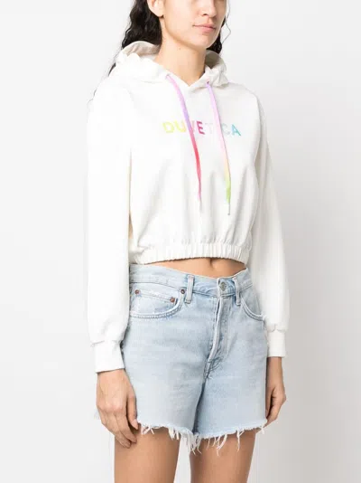 Duvetica Cropped Logo Hoodie Drawstring