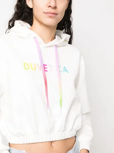 Duvetica Cropped Logo Hoodie Drawstring