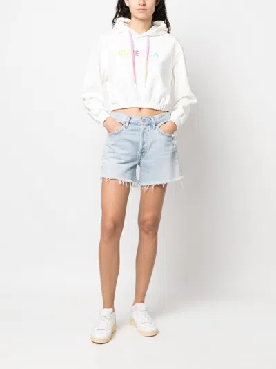 Duvetica Cropped Logo Hoodie Drawstring