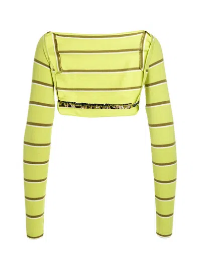 Pucci Woman Top Lime Green Size M Wool, Silk