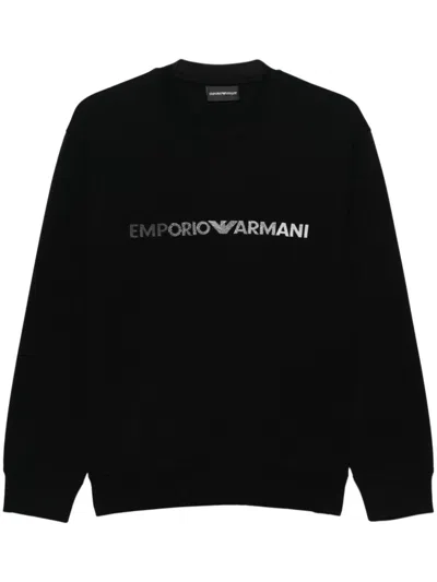 Shop Emporio Armani Logo Cotton Sweatshirt