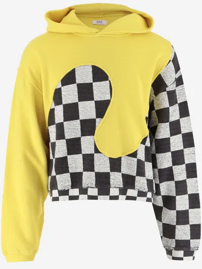 Shop Erl Cotton Sweatshirt With Graphic Pattern