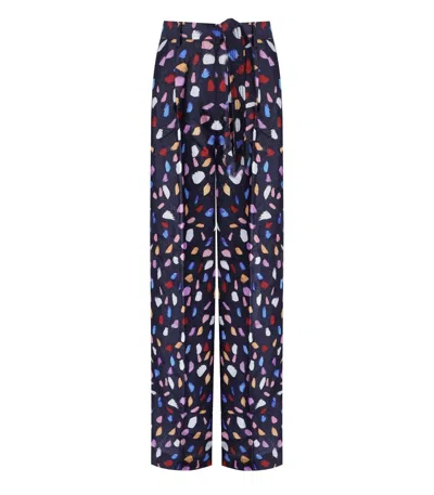 Essentiel Antwerp Frankrijk Navy Blue Wide Leg Pants In Blue