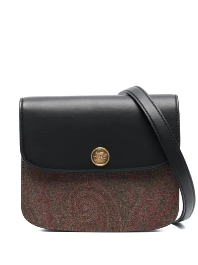Etro Canvas And Leather Adjustable Crossbody Bag