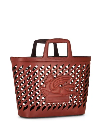Etro Cut-out Lasered Tote With Top Handle