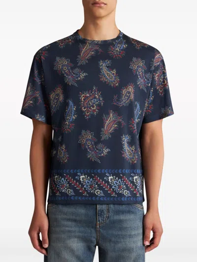 Shop Etro Printed Cotton T Shirt