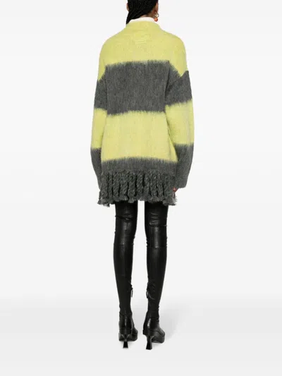 Etro Grey Grey Striped Wool Blend Cardigan