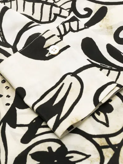 F.r.s . Printed Silk Shirt In White