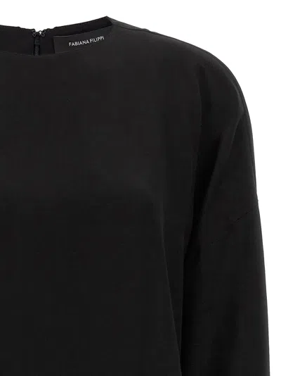 Fabiana Filippi Cufflinks Detail Blouse Shirt And Blouse Black In Black